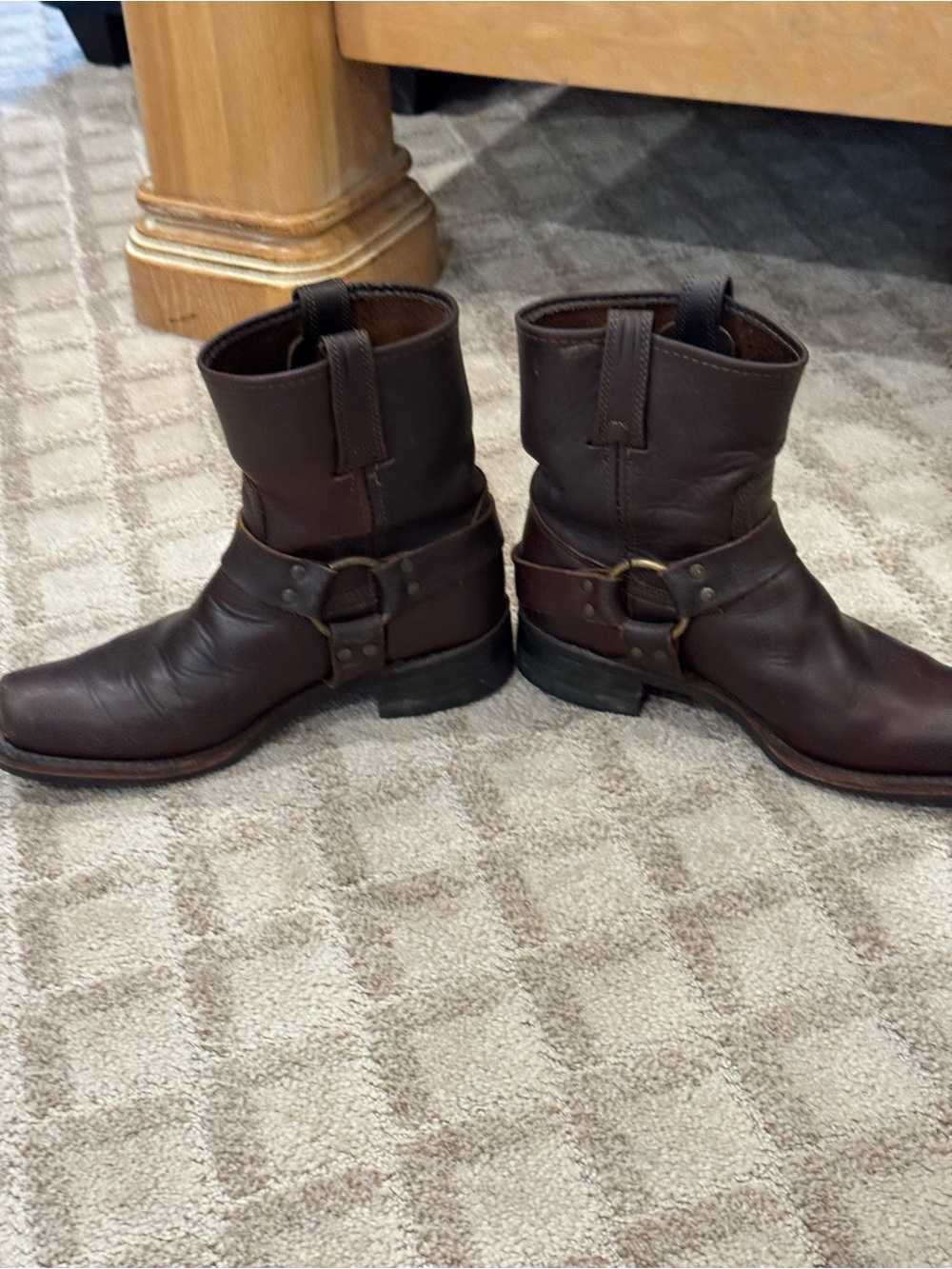 Frye Dark Brown Leather Harness Ankle Boots amazing!!!